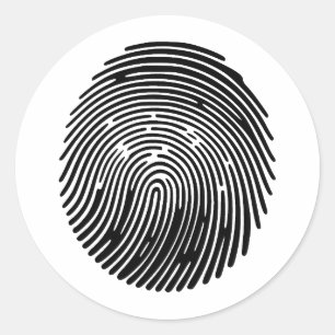 Elegante Fingerabdruck-Silhouette in BW Runder Aufkleber