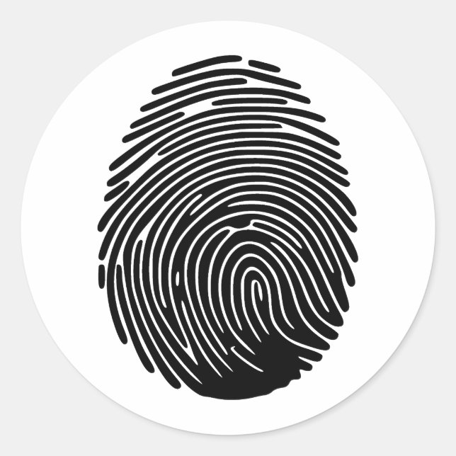 Elegante Fingerprint Art in Minimalistischem Stil Runder Aufkleber (Vorderseite)