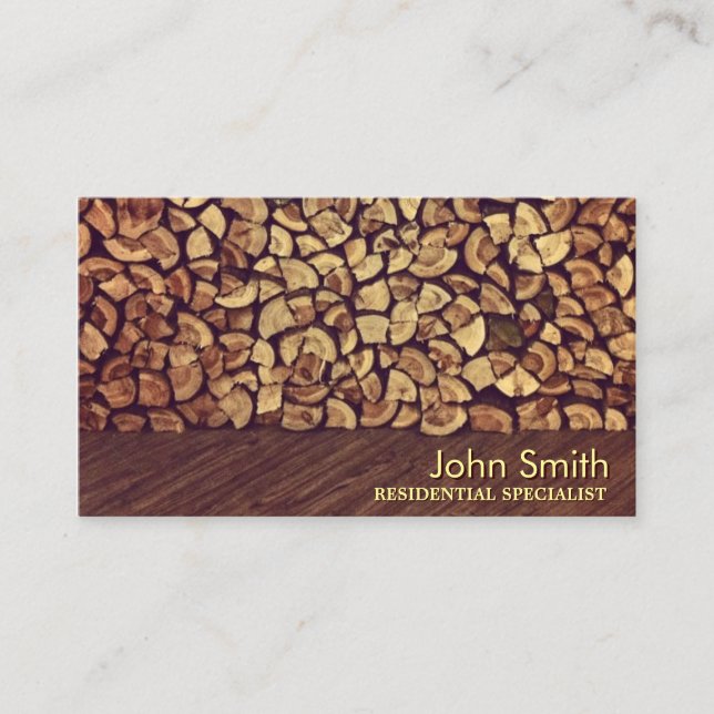 Elegante Firewood Landscaping Business Card Visitenkarte (Vorderseite)