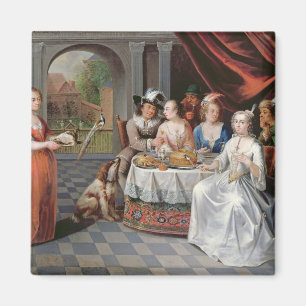 Elegante Firma, die in einer pillared Halle Magnet