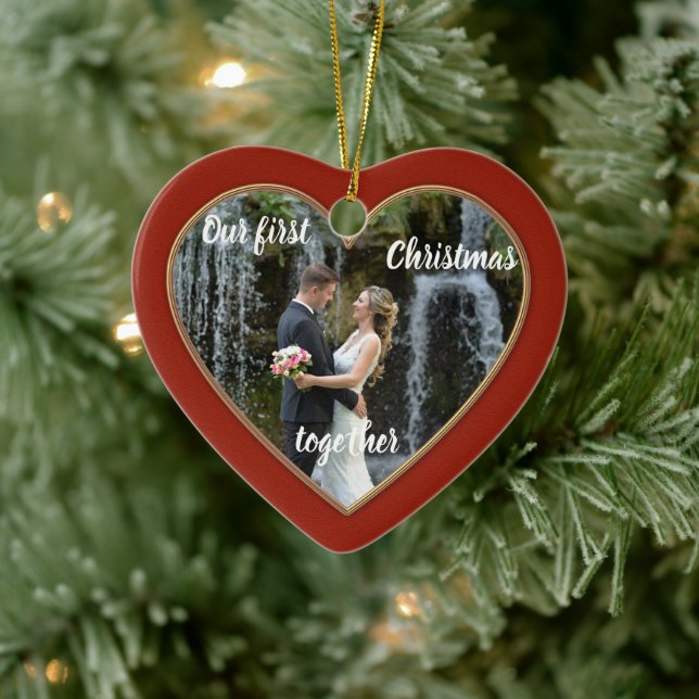 Elegante First Christmas Gemeinsam Foto Ornament (Baum)