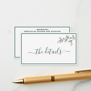 Elegante Flachbildschirm Moderne botanische Green Begleitkarte