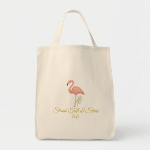 Elegante Flamingo-Kunst mit sanfter Pastell-Zitat Tragetasche