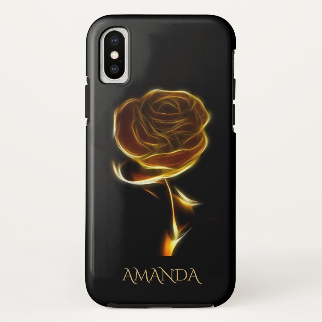 Elegante Flamme Golden Rose Case-Mate iPhone Hülle (Rückseite)