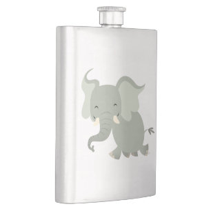 Élégante flasque éléphant de dessin animé joyeux