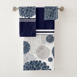 Élégante fleur de dahlia bleu marine abstraite