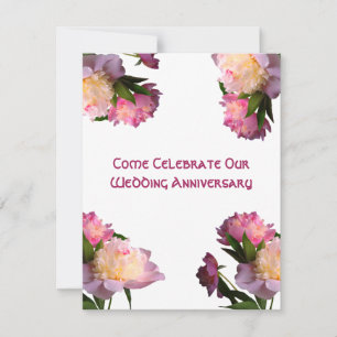 Elégante fleur de pivoine Anniversaire Invitations