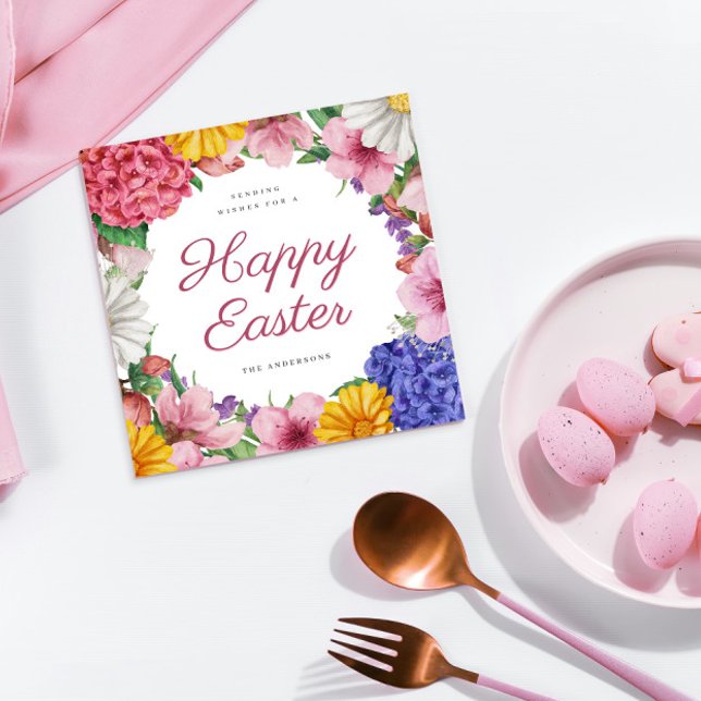 Elégante Fleurs Botaniques Carte de vacances Pâque (Créateur téléchargé)