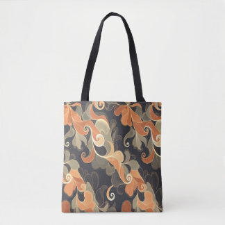 Elegante fließende Blumen in warmem Gold und Pfirs Tasche