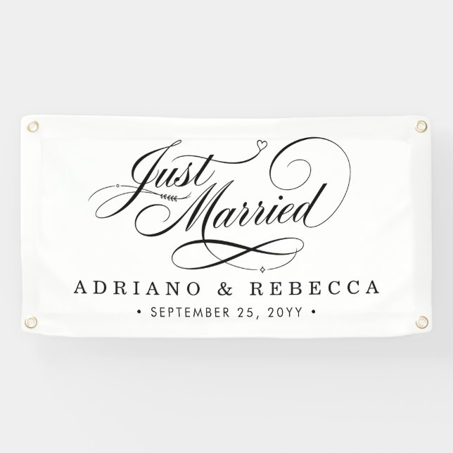 Elegante Flitterwochen-Abreise Banner (Horizontal)