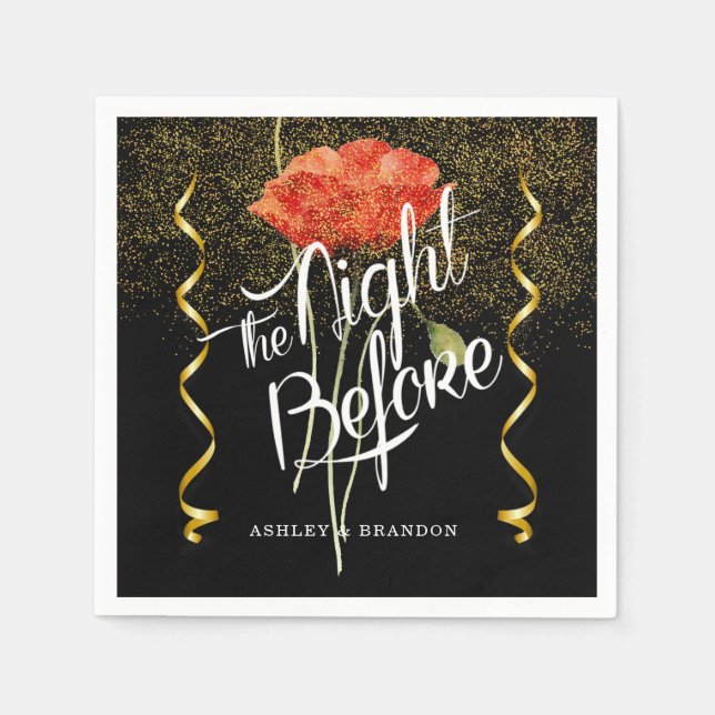 Elegante Flora Die Nacht vor Napkins Serviette (Vorderseite)