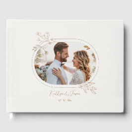 Elegante Flora Hochzeit Beige Gästebuch