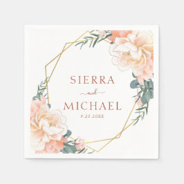 Elegante Flora Peach Serviette