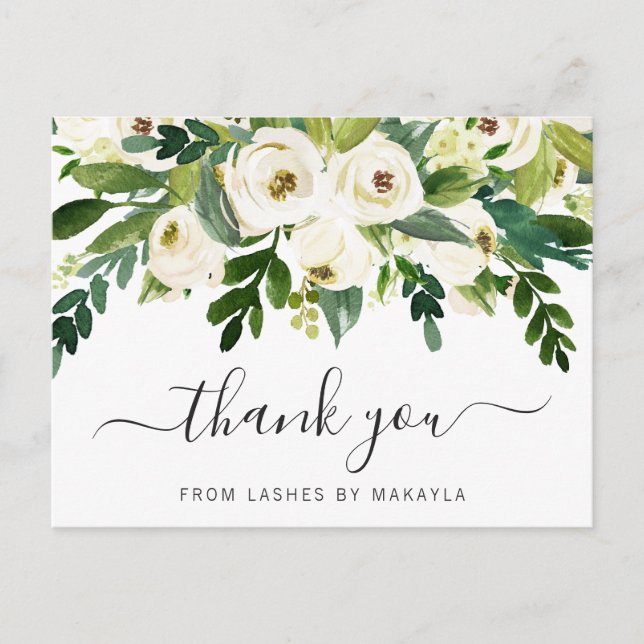 Elegante Flora und Fauna Business Vielen Dank Postkarte (Vorderseite)