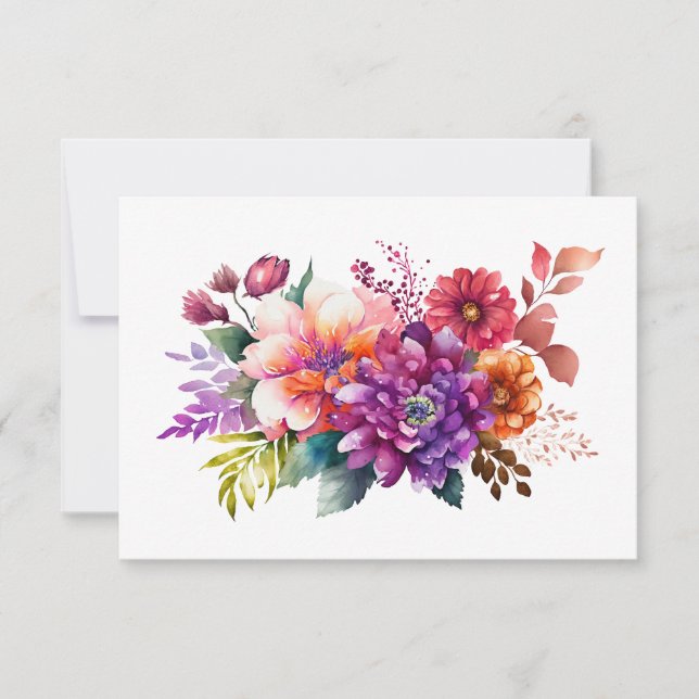 Elegante Flora und Fauna Mitteilungskarte (Vorderseite)