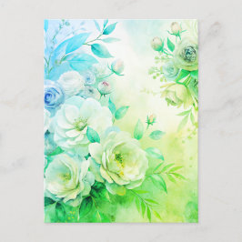 Elegante Flora Wasserfarbe Danke Karte Custom