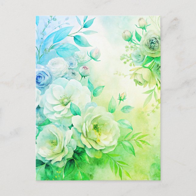 Elegante Flora Wasserfarbe Danke Karte Custom (Vorderseite)