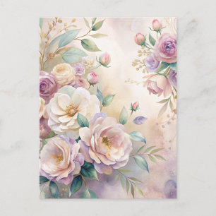 Elegante Flora Wasserfarbe Danke Karte Custom