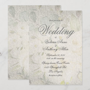 Elegante Flora Wasserfarbe Rustikale Hochzeit Einladung