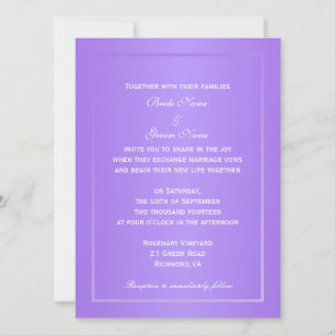 Elégante floraison violette invitations mariage ph