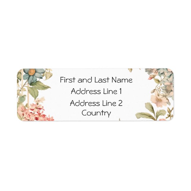 Elegante Floral Address Labels - Personalisiert (Vorne)