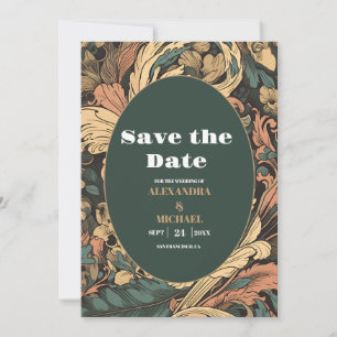 Elegante floral Art Nouveau Hochzeit Save The Date