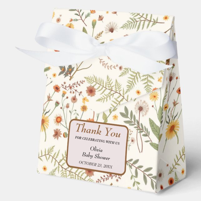 Elegante Floral Baby Shower Fevor Box Geschenkschachtel (Vorderseite)