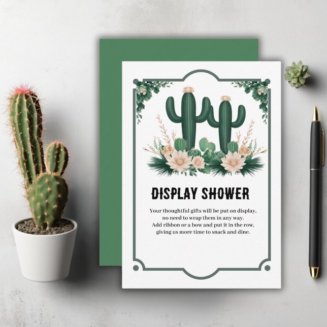 Elegante floral Boho Moderne Cactus Baby Shower Begleitkarte (Von Creator hochgeladen)