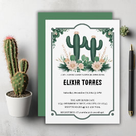 Elegante floral Boho Moderne Cactus Baby Shower Einladung