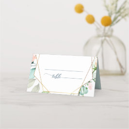 Elegante Floral Boho Wasserfarbe Geometrische Hoch Platzkarte