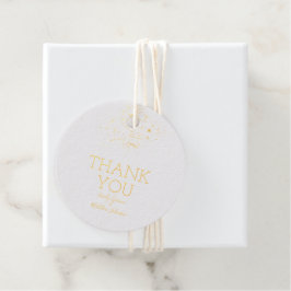 Elegante Floral Botaniqe Gold Foil Wedding Gift Ta Geschenkanhänger
