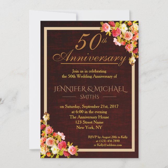 Elegante Floral Bouquet Hochzeitstag Einladung (Vorderseite)