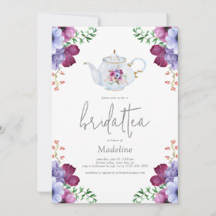 Elegante Floral Bridal Tea Bridal Dusche Einladung