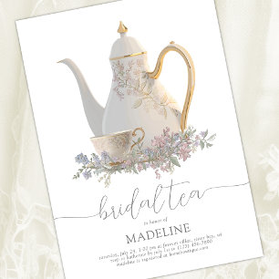 Elegante Floral Bridal Tea Bridal Dusche Einladung