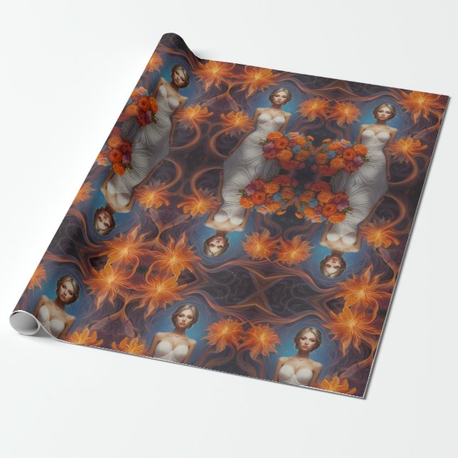 Elegante Floral Bride Wedding Collection Geschenkpapier (Ungerollt)