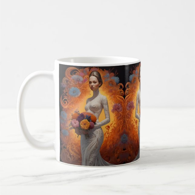 Elegante Floral Bride Wedding Collection Kaffeetasse (Links)
