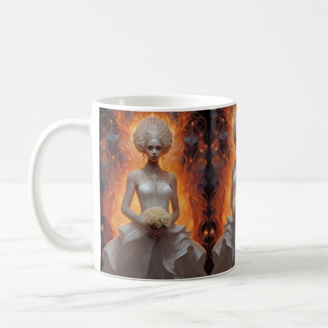 Elegante Floral Bride Wedding Collection Kaffeetasse (Links)