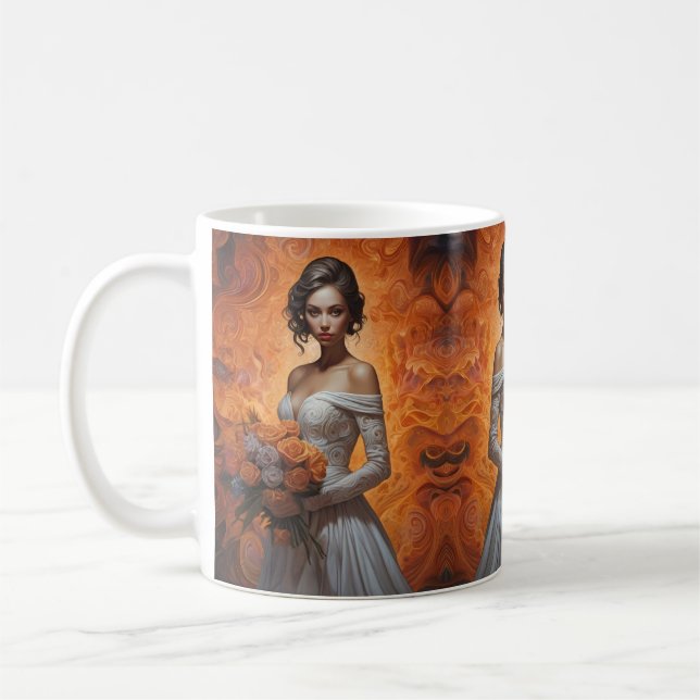 Elegante Floral Bride Wedding Collection Kaffeetasse (Links)