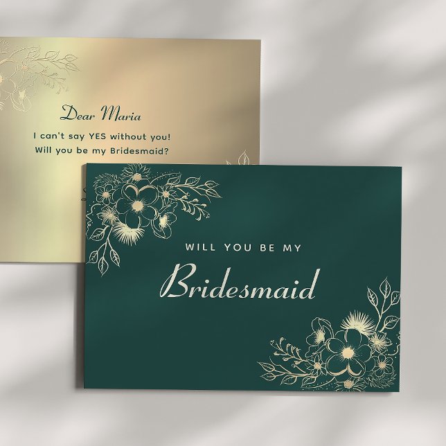 Elegante Floral Bridesmaid Vorschlagskarte Einladungspostkarte (Von Creator hochgeladen)