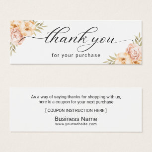 Elegante floral Business Vielen Dank Coupon einfüg