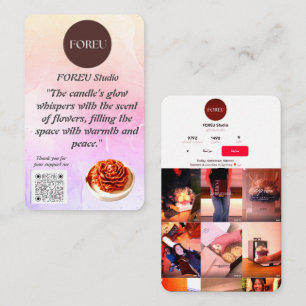 Elegante Floral Candle Business Card - FOREU Studi Visitenkarte