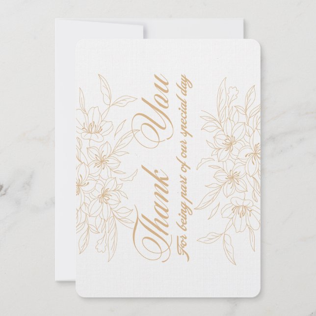 Elegante floral Danke Card - Personalisiert Appre (Rückseite)