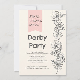 Elegante Floral Derby-Party-Einladung Kentucky Der Einladung