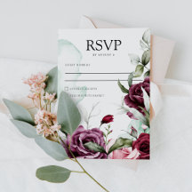 Elegante Floral Emerald Green & Burgundy Wedding