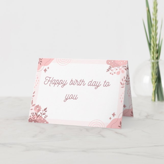 Elegante floral Happy Birthday Card - Personalisie Karte (Vorderseite)