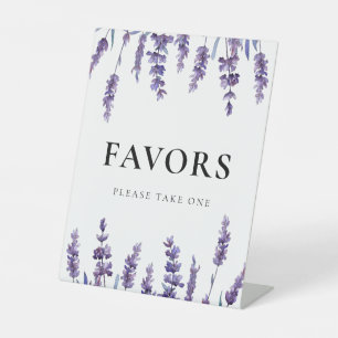 Elegante Floral Lavender Gastgeschenke Hochzeiten Sockelschild