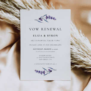 Elegante Floral Lavender Hochzeitstag Einladung