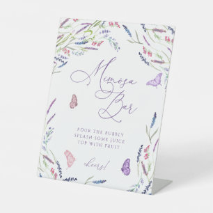 Elegante Floral Lavender Mimosa Bar Sockelschild