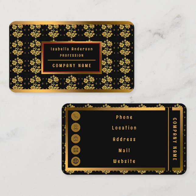 Elegante Floral Luxury Moderne Kollektion Visitenkarte (Vorne/Hinten)
