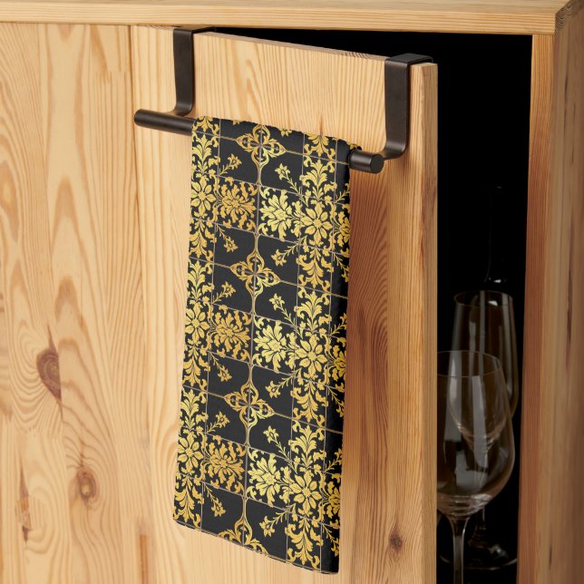 Elegante Floral Luxury Trendy Collection Geschirrtuch (Drittel gefaltet)